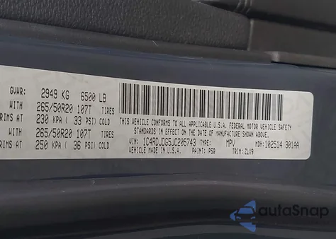 2018 Dodge Durango Gt Awd из США, поврежденный, VIN 1C4RDJDG5JC205743